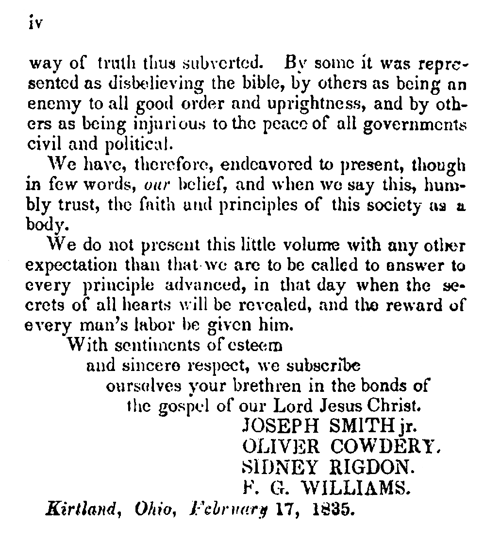 Doctrine and Covenants, p. iv