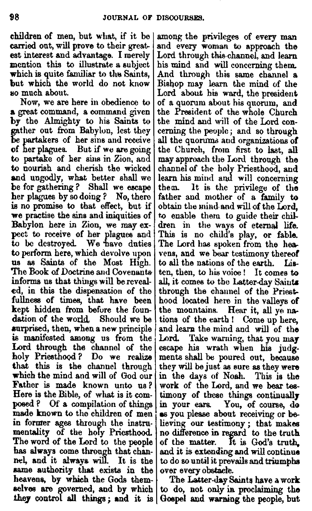 Doctrine and Covenants, vol. 18, p. 98