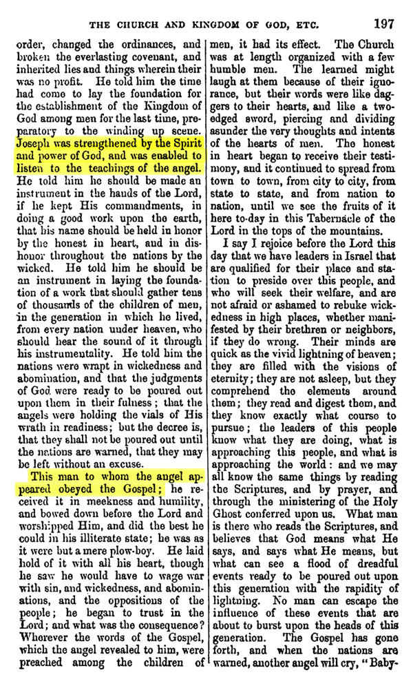 Journal of Discourses, vol. 2, p. 197