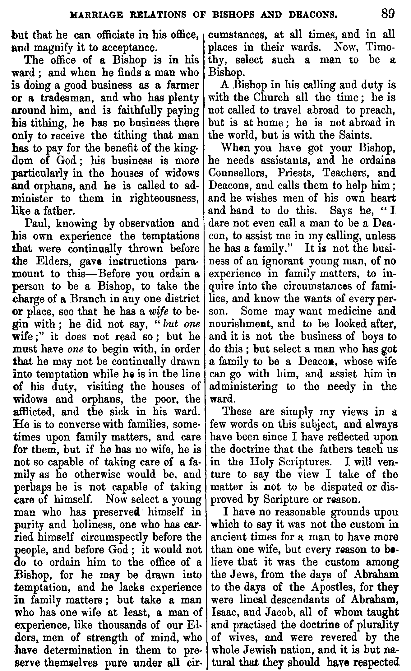 Journal of Discourses, vol. 2, p. 89 (1854)