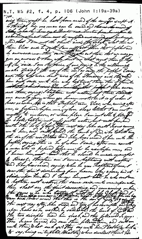 Translation Manuscript Page For JST John 1:19a - 39a