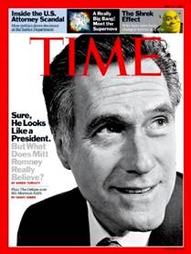 Mitt Romney on cover of Time Magazine
