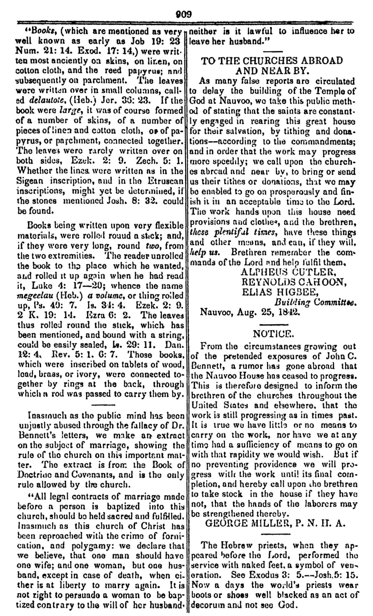 Times & Seasons, vol. 3, p. 909