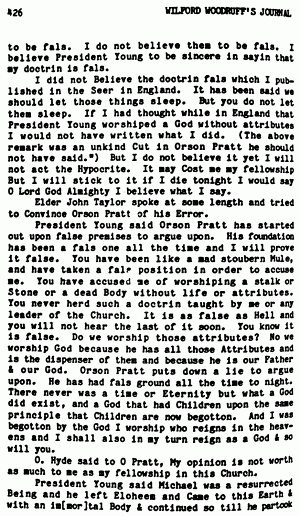 Wilford Woodruff Diary Vol. 5 Page 426